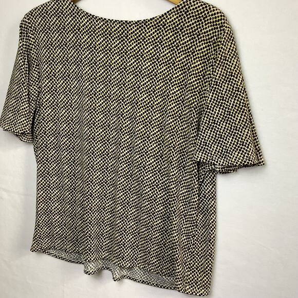 Worthington Womens Blouse Size L Snake Print Short Sleeve Crossover Stretch - Picture 6 of 12